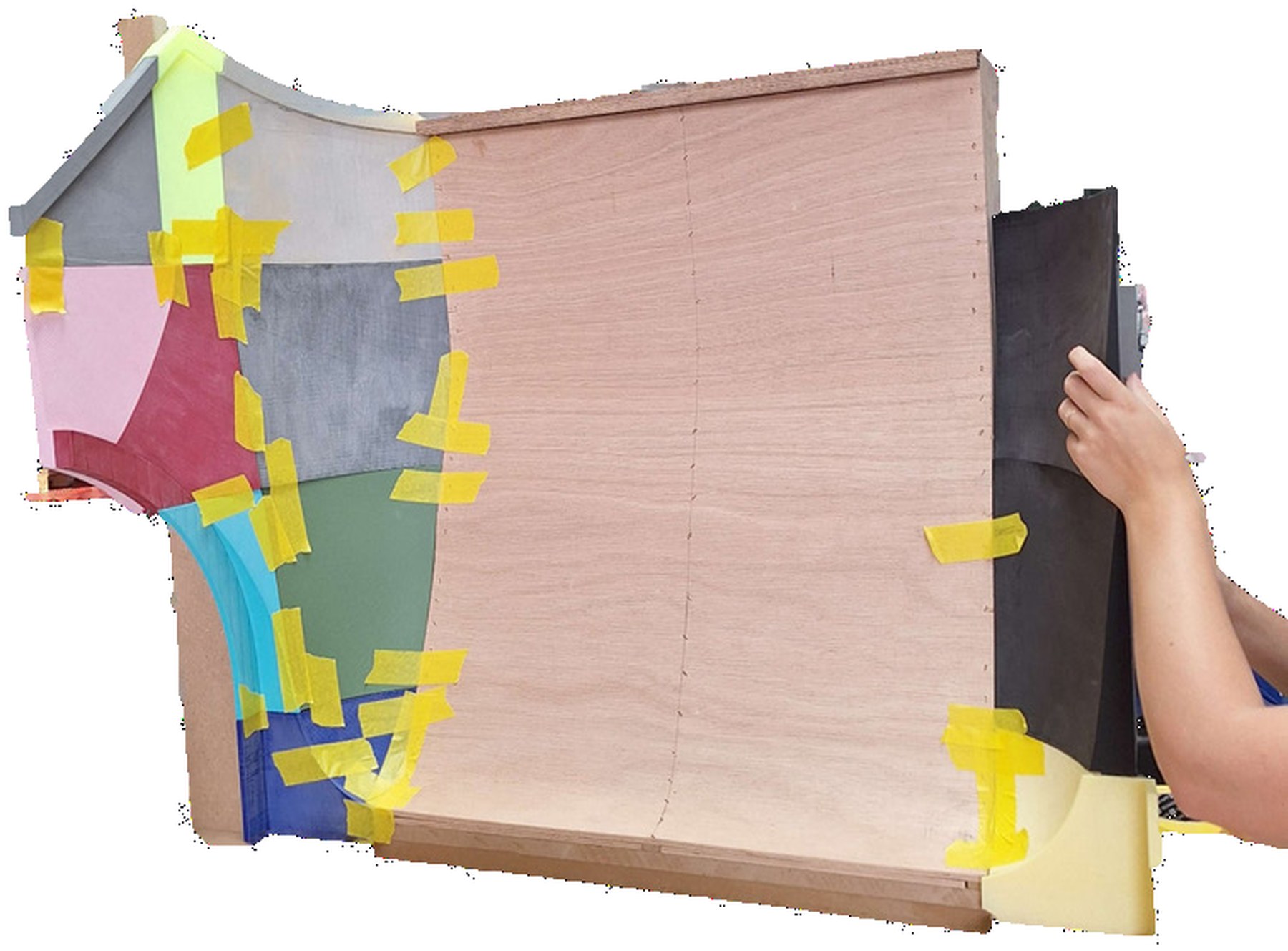 Connecting the printed side panel to the wooden mid-section